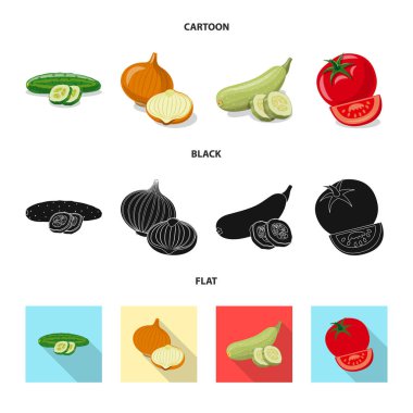 Sebze ve meyve simgesi yalıtılmış nesne. Hisse senedi için sebze ve vejeteryan vektör simge kümesi.