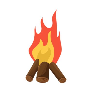 Kamp ateşi ve ışık sembolü vektör illüstrasyon. Kamp ateşi ve yanıcı stok vektör illüstrasyon koleksiyonu.