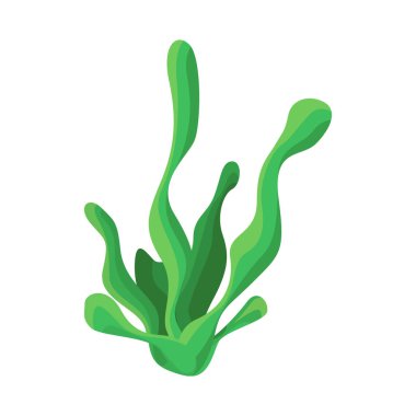 Yosun ve mercan sembolü izole nesne. Stok için yosun ve deniz vektör simgesi koleksiyonu.