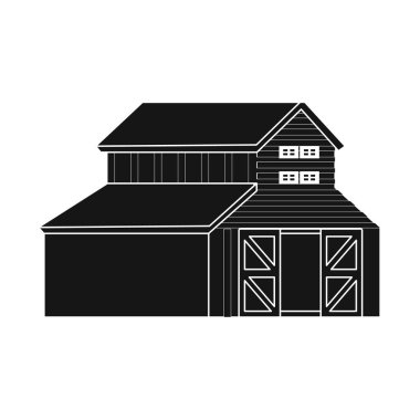 Ahır ve kırmızı logo vektör illüstrasyon. Ahır ve ev stok vektör illüstrasyon koleksiyonu.