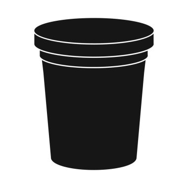 Yoğurt ve paket işareti izole nesne. Web için yoğurt ve kova stok sembolü koleksiyonu.