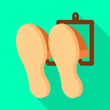 Kapalı ve terlik işareti vektör illüstrasyon. Web için iç mekan ve giyim stok sembolü seti.