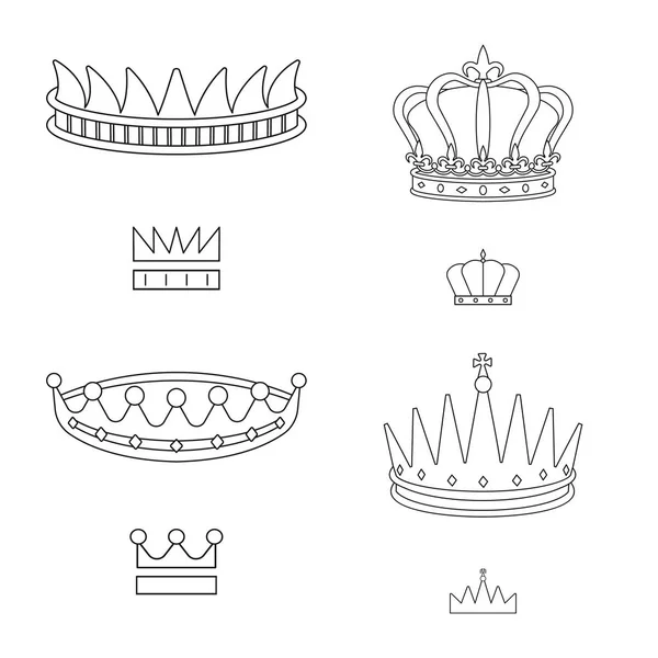 Изолированный объект королевы и геральдической иконы. Набор векторных иллюстраций ферзя и випа . — стоковый вектор