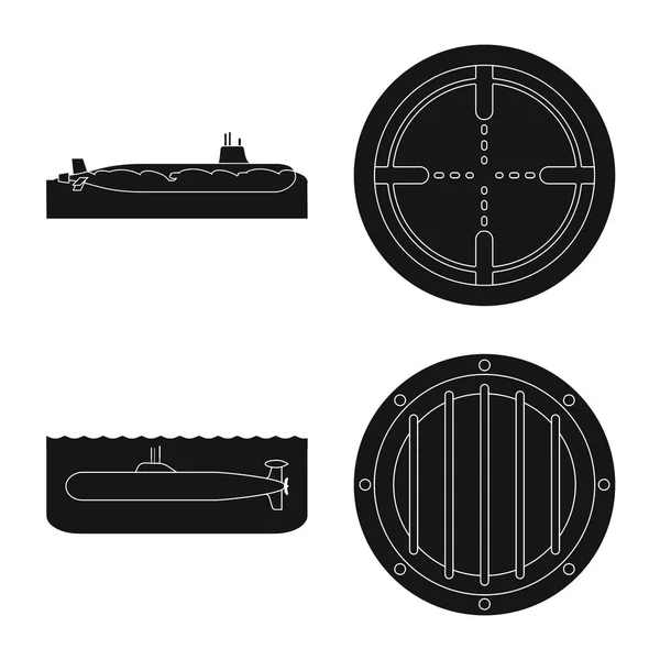 Wektor projektowania technologii i znak floty. Zestaw technologii i symbol akcji marynarki wojennej dla sieci. — Wektor stockowy