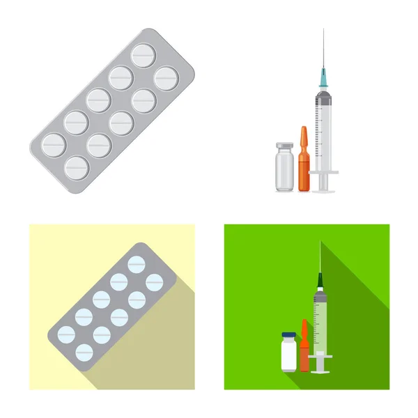 Design vettoriale della farmacia e simbolo dell'ospedale. Raccolta di illustrazione vettoriale della farmacia e dello stock aziendale . — Vettoriale Stock