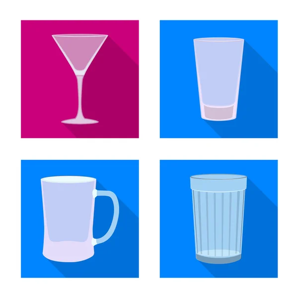 Objeto isolado de bebidas e logotipo do restaurante. Coleção de bebidas e símbolo de estoque de celebração de web . — Vetor de Stock