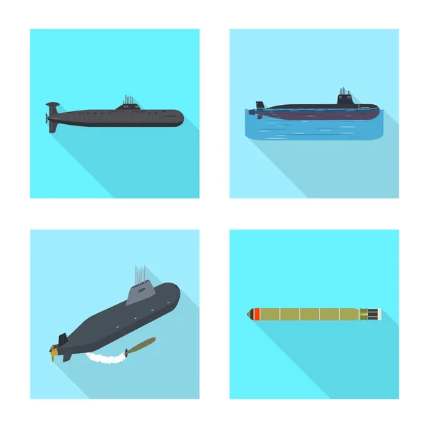 Vektor-Design militärischer und nuklearer Symbole. Sammlung von Militär- und Schiffssymbolen für das Web. — Stockvektor