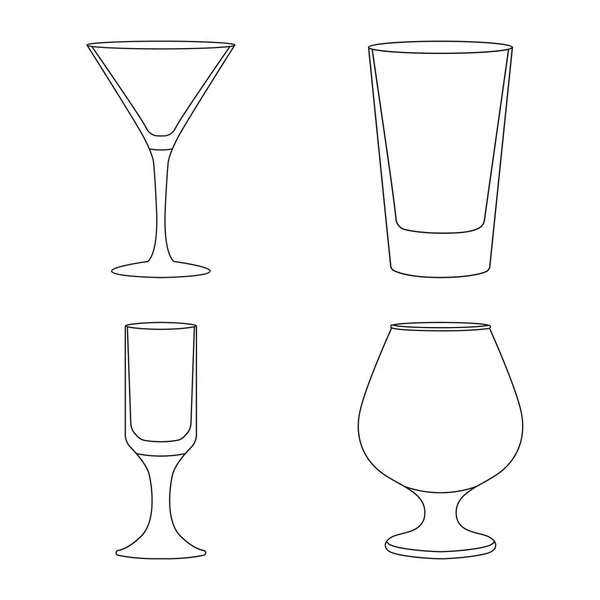 Design vetorial de pratos e ícone do recipiente. Coleção de pratos e símbolo de estoque de artigos de vidro de web . —  Vetores de Stock