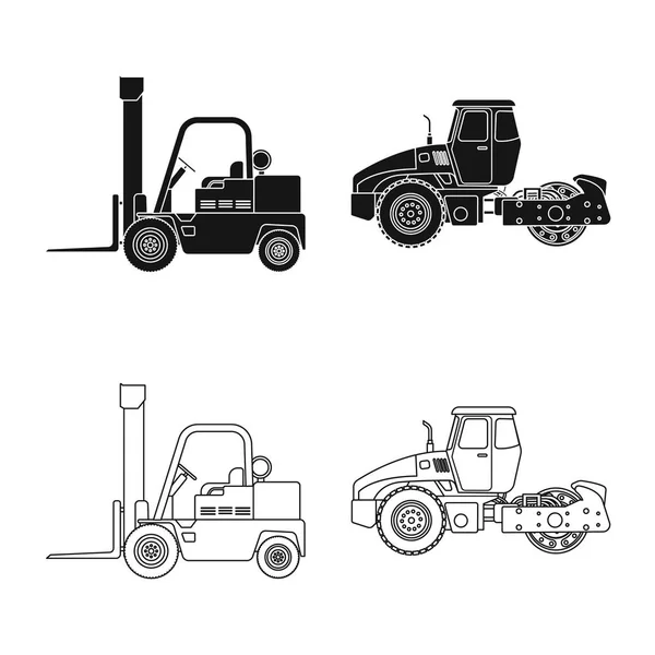Ilustración vectorial del logotipo de construcción y construcción. Colección de construcción y maquinaria stock vector ilustración . — Vector de stock