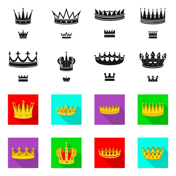 Objet isolé de l'icône médiévale et de noblesse. Ensemble de symbole stock médiéval et monarchique pour toile . — Image vectorielle