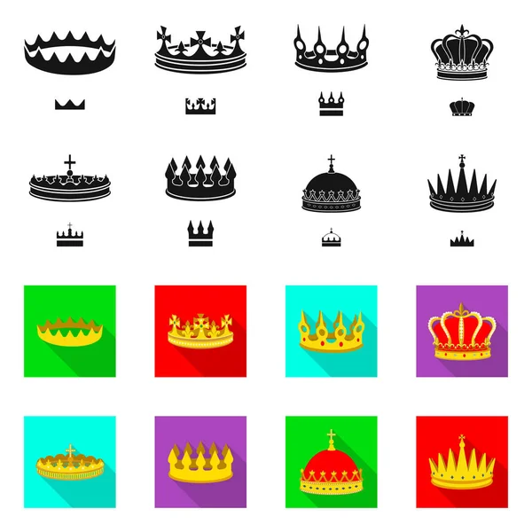 Objet isolé de signe médiéval et noblesse. Ensemble d'illustration vectorielle de stock médiévale et monarchique . — Image vectorielle