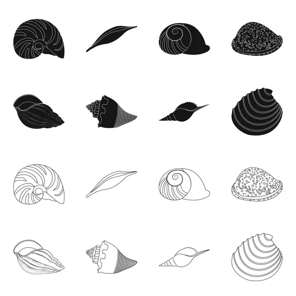 Geïsoleerde object van pictogram dier en decoratie. Set van dier en Oceaan vector pictogram voor voorraad. — Stockvector