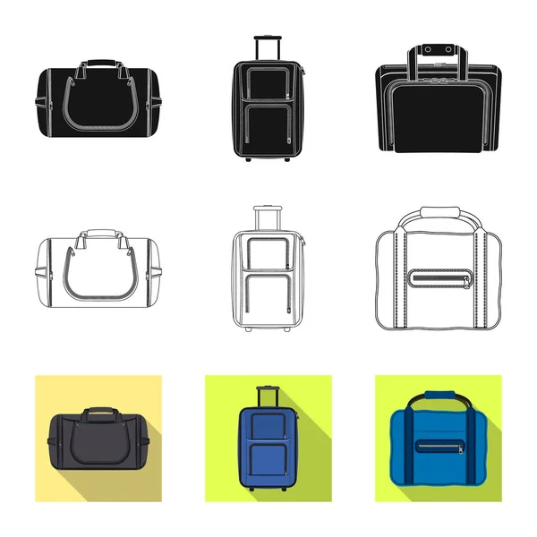 Objet isolé de la valise et du panneau de bagages. Collection de valise et icône vectorielle de voyage pour stock . — Image vectorielle