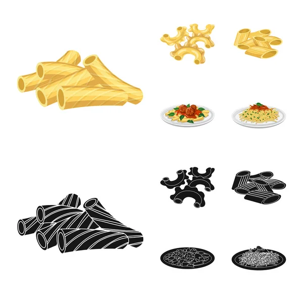 Vectorillustratie van pasta en koolhydraten pictogram. Collectie van pasta en macaroni vector pictogram voor voorraad. — Stockvector