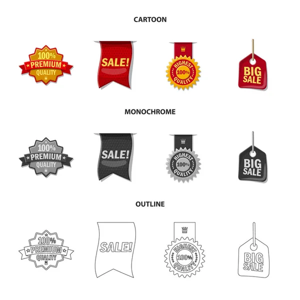 Diseño vectorial de emblema e icono de insignia. Conjunto de emblema e icono de vector de pegatina para stock . — Vector de stock