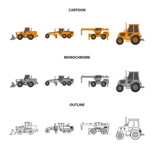 Ilustración vectorial del logotipo de construcción y construcción. Conjunto de construcción y maquinaria stock vector ilustración . — Vector de stock