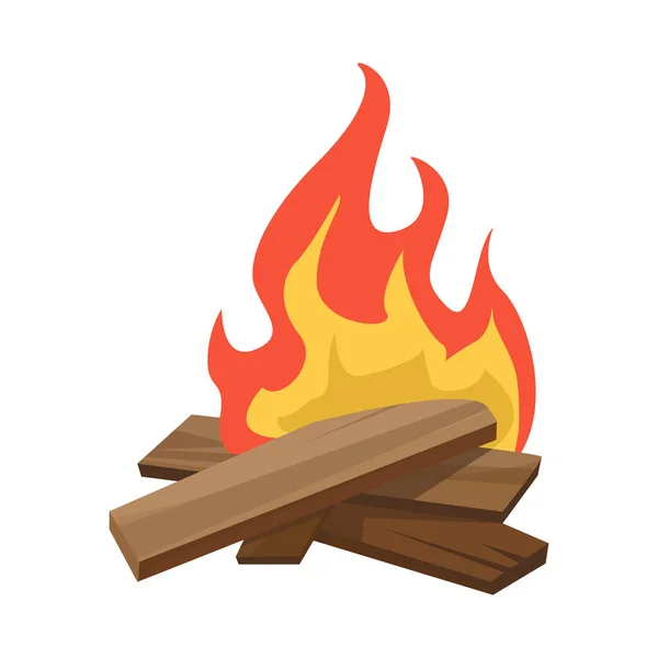 Kamp ateşi ve sıcak sembol Vektör illüstrasyon. Web için kamp ateşi ve yakacak odun stok sembolü Koleksiyonu. — Stok Vektör