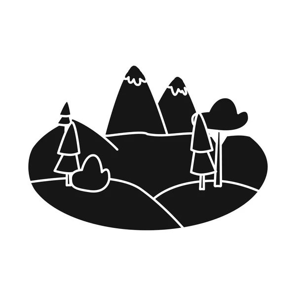 Vector illustratie van landschap en boom teken. Set van landschap en Hill vector pictogram voor voorraad. — Stockvector