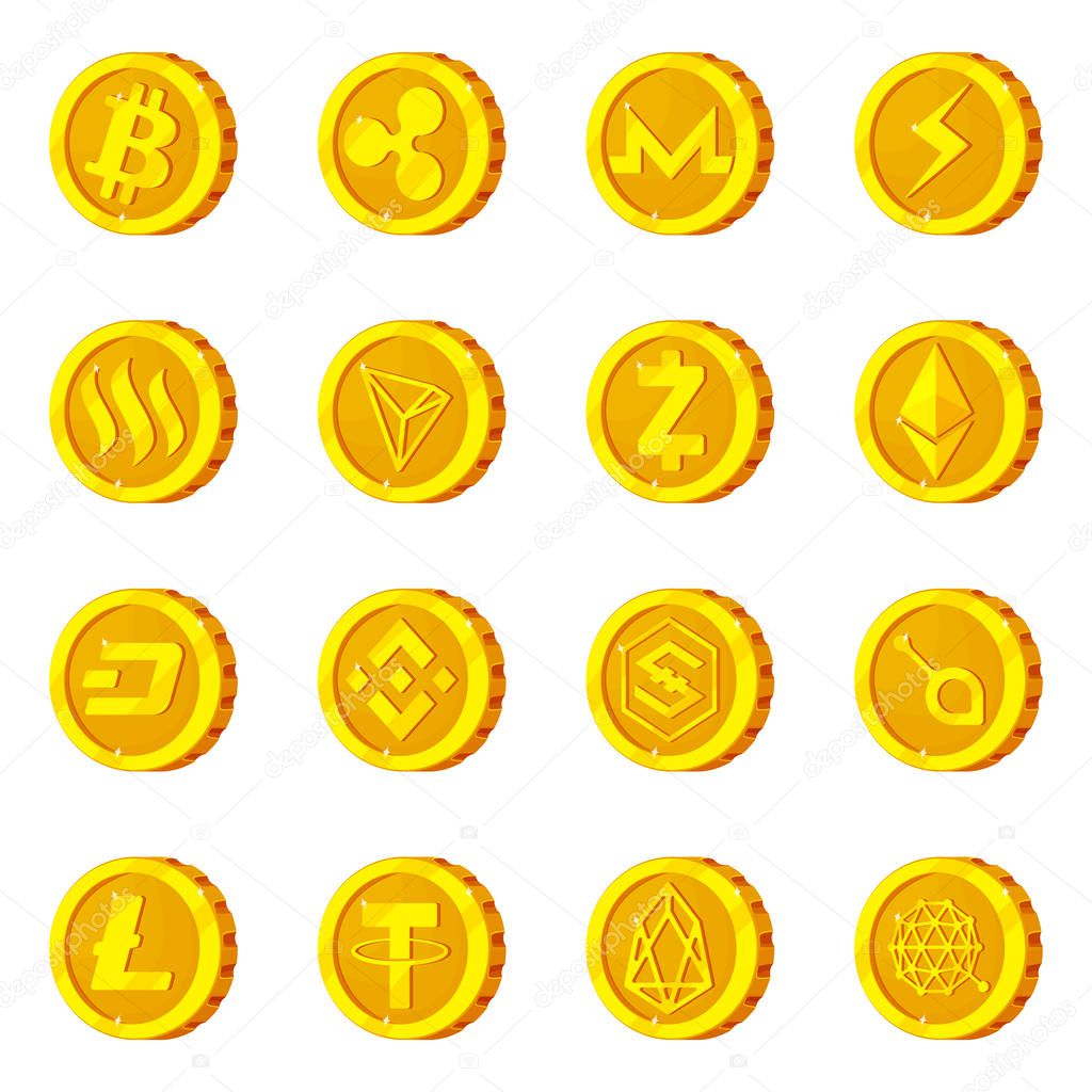 Vector design of cryptocurrency and coin logo. Collection of cryptocurrency and crypto stock vector illustration.