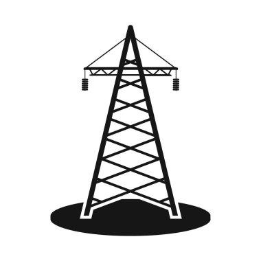 Kule ve iletim sembolü vektör tasarımı. Web için kule ve voltaj stok sembolü koleksiyonu.
