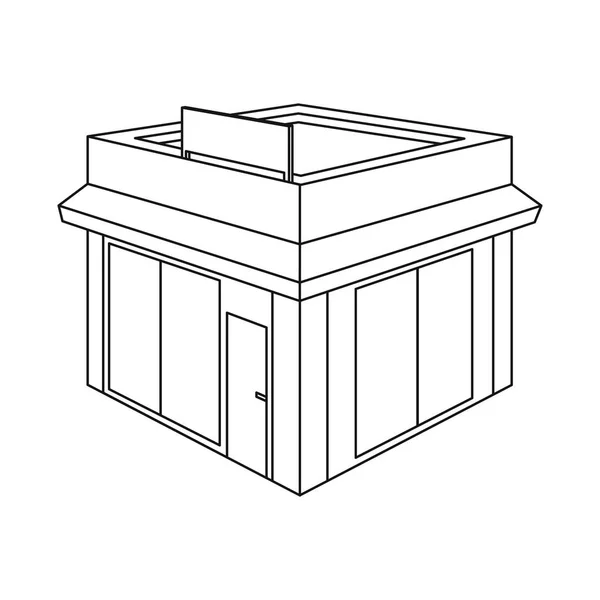 Illustration vectorielle du symbole commerce de détail et devanture. Ensemble de symbole de stock commercial et de vente au détail pour le web . — Image vectorielle