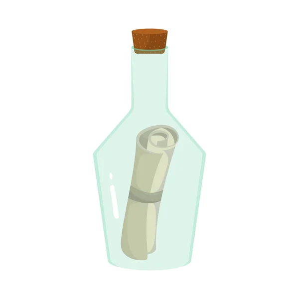 Vektorová ilustrace ikony láhve a dopisu. Výběr symbolu pro láhev a rolování na webu. — Stockový vektor