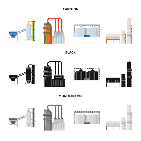 生产和结构标志的向量例证。库存生产和技术矢量图标的收集. — 图库矢量图片