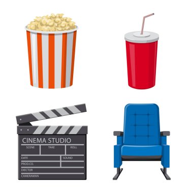 Sinema ve tiyatro simge vektör Illustration. Sinema ve eğlence hisse senedi simgesi için web topluluğu.