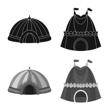 Çatı ve katlama sembolü izole edilmiş. Ağ için çatı ve mimari stok sembolü koleksiyonu.