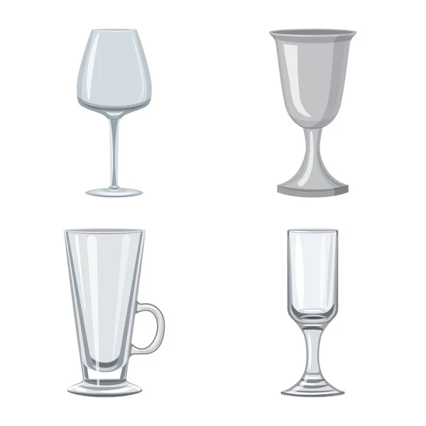 Objet isolé de plats et symbole de récipient. Collection de vaisselle et icône vectorielle verrerie pour stock . — Image vectorielle