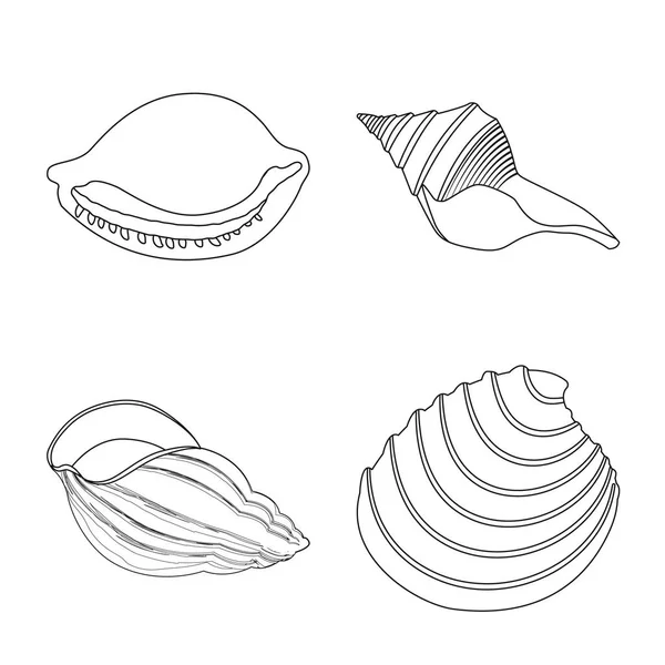 Projeto vetorial do logotipo exótico e de frutos do mar. Coleta de ilustração vetorial de estoque exótico e aquático . — Vetor de Stock