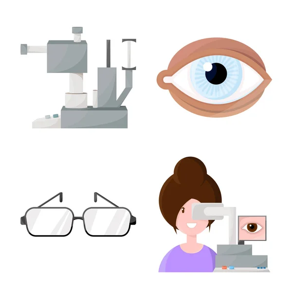 Design vettoriale della visione e simbolo della clinica. Raccolta di visione e oftalmologia stock illustrazione vettoriale . — Vettoriale Stock