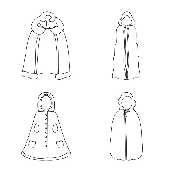 长袍和服装标志的独立对象。收集库存的长袍和布矢量图标. — 图库矢量图片