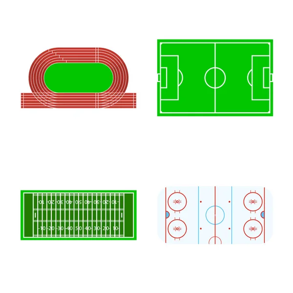 Векторное проектирование иконы поля и арены. Набор значков полевого и спортивного вектора для склада . — стоковый вектор
