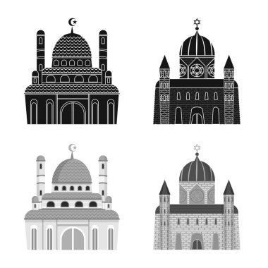 Tarikat ve tapınak ikonunun izole nesnesi. Tarikat ve cemaat hisse senedi temsili kümesi.