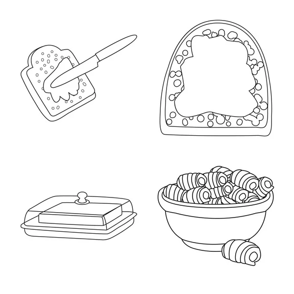 Illustrazione vettoriale del segno di margarina e colesterolo. Set di margarina e simbolo stock di ingredienti per il web . — Vettoriale Stock