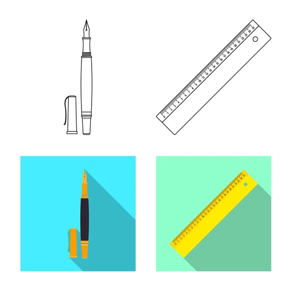 Projeto vetorial de escritório e sinal de fornecimento. Coleção de escritório e símbolo de estoque de escola de web . —  Vetores de Stock
