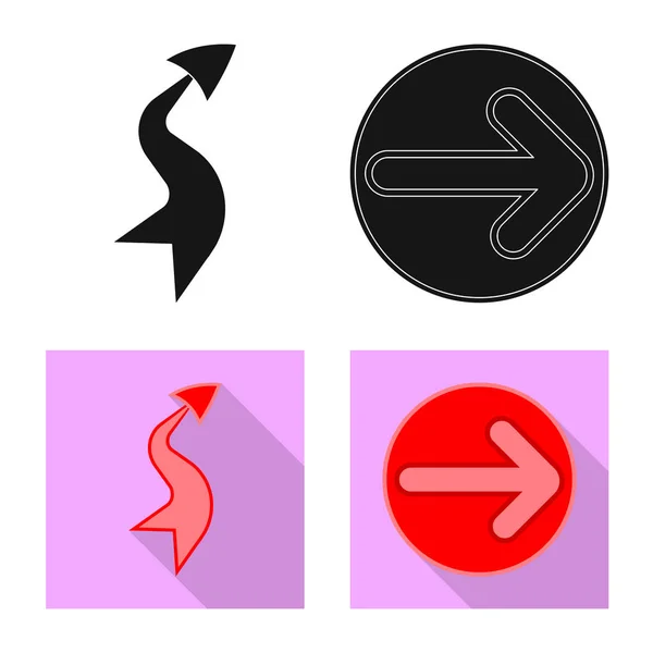 Ilustración vectorial del elemento y el logotipo de flecha. Colección de elemento e icono de vector de dirección para stock . — Archivo Imágenes Vectoriales