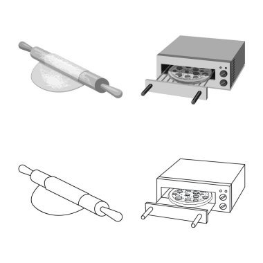 Pizza ve gıda simge vektör Illustration. Pizza ve İtalya hisse senedi simgesi için web topluluğu.