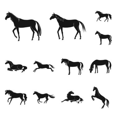 Fauna ve Mare logosu izole nesne. Fauna ve aygır stok vektör çizim koleksiyonu.