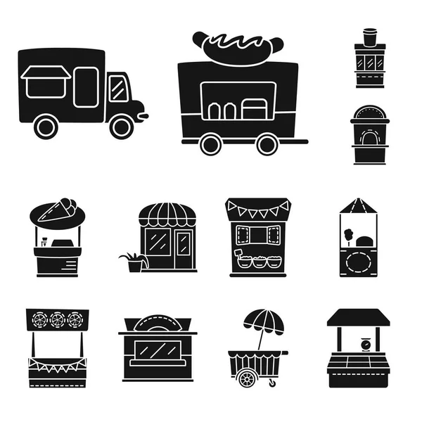 Objet isolé de tente et logo urbain. Ensemble de tente et icône vectorielle stand pour stock . — Image vectorielle