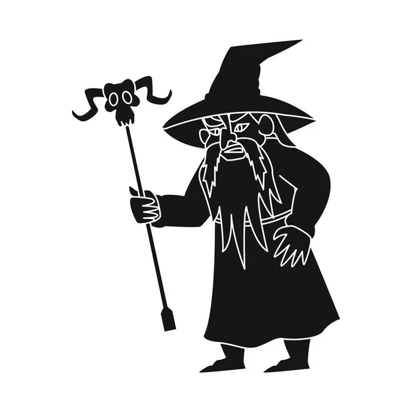 Diseño vectorial del mago y el símbolo de hechicero. Colección de mago e ilustración de vector de stock de cuento . — Vector de stock