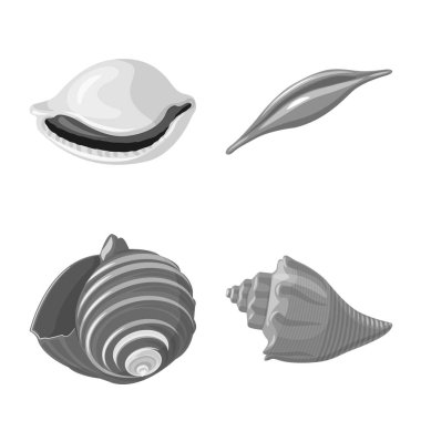 Akvaryum ve su işareti vektör tasarımı. Web için akvaryum ve dekorasyon stok sembolü seti.