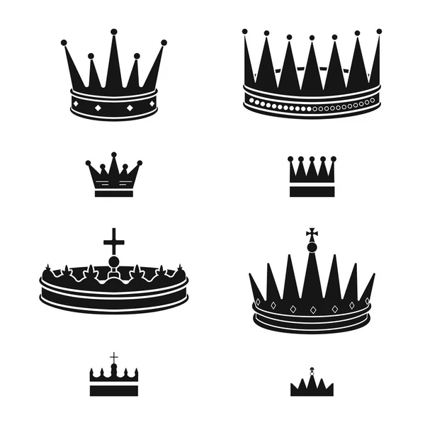 Isoliertes Objekt von König und majestätischem Zeichen. Sammlung von König und Gold-Vektor-Symbol für Aktien. — Stockvektor