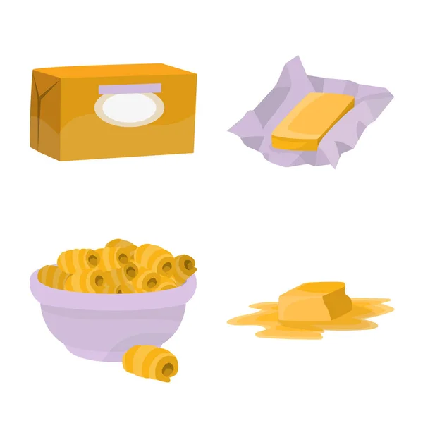 Векторный дизайн пищевого и молочного логотипа. Набор продуктов питания и холестерина символ запаса для веб . — стоковый вектор
