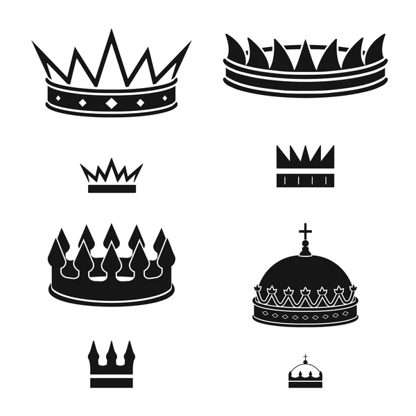 Isoliertes Objekt von König und majestätischem Zeichen. Set von König und Goldaktienvektor Illustration. — Stockvektor