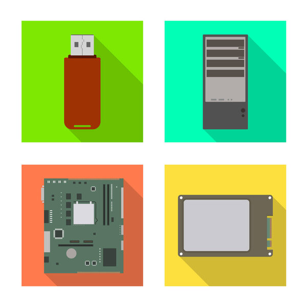 Isolated object of accessories and device icon. Collection of accessories and electronics stock vector illustration.
