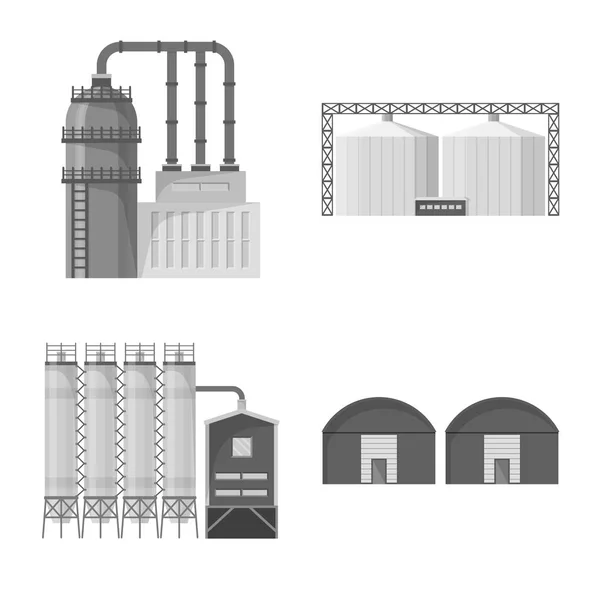 Ilustración vectorial del símbolo de producción y estructura. Conjunto de símbolo de stock de producción y tecnología para web . — Vector de stock