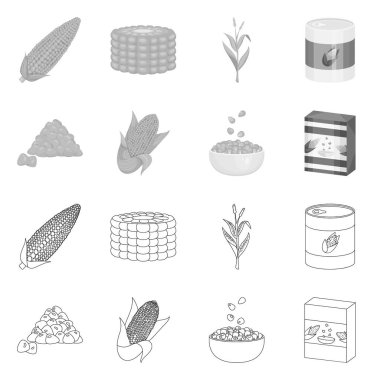 Mısır tarlası ve sebze logo vektör Illustration. Mısır tarlası ve hisse senedi için vejetaryen vektör ikon koleksiyonu.