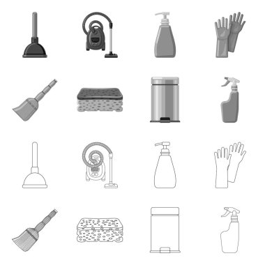 Temizlik ve servis simge vektör tasarımı. Temizlik ve ev hisse senedi simgesi web için kümesi.